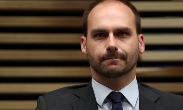 88749961 FILE PHOTO Brazilian Federal Deputy Eduardo Bolsonaro son of president Jair Bolsonaro speak