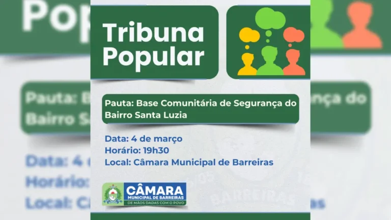 Tribuna Popular Base PM Santa Luzia 04032026