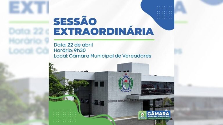 Câmara de Barreiras realiza Sessão Extraordinária por solicitação do Executivo para votar reajustes salariais
