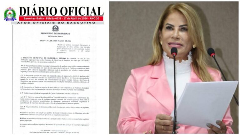 Delmah Pedra comemora sanção de lei que proíbe inauguração de obras inacabadas em Barreiras