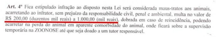 Artigo 4º da Lei no Diário Oficial – Destaque o conflito entre R$ 200,00 e o texto duzentos mil reais
