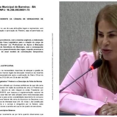 Delmah Pedra é autora da Indicação nº 547 2026 que solicita a criaçãodo cargo de cuida