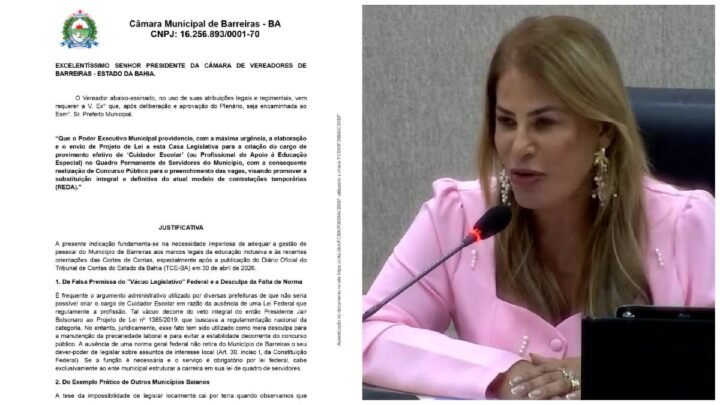 Delmah Pedra é autora da Indicação nº 547 2026 que solicita a criaçãodo cargo de cuida Delmah Pedra é autora da Indicação nº 547 2026 que solicita a criaçãodo cargo de cuida