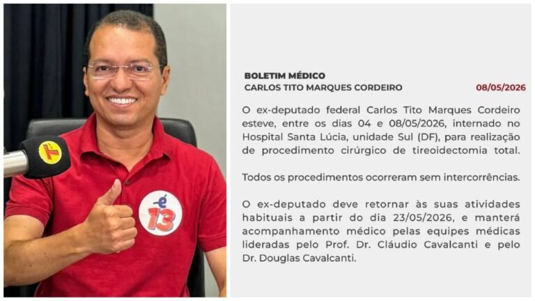 Ex deputado Tito recebe alta após cirurgia bem sucedida em Brasília