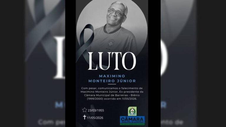 Morre Maximino Monteiro Júnior, ex presidente da Câmara de Barreiras e redator da Lei Orgânica