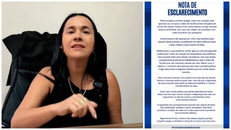 Perseguição política: Teteia Chaves denuncia uso de demissões como pressão para aprovar empréstimo de R$ 140 milhões em Barreiras