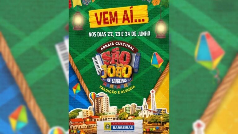 Prefeitura de Barreiras anuncia datas do Arraiá Cultural São João 2026