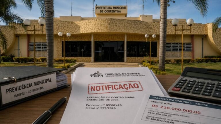 TCM notifica gestão do IMUPRE por contas de 2025; balanço aponta passivo de R$ 210 milhões em Correntina