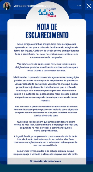 Nota vereadora Teteia Chaves - 16052026
