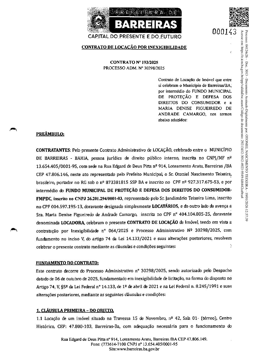 CONTRATO N°193-2025 MARIA DENISE FIGUEIREDO DE ANDRADE CAMARGO